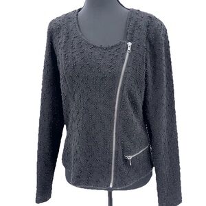 Vintage Sunny Leigh whimsigoth M Black Textured Boucle Jacket officeSiren